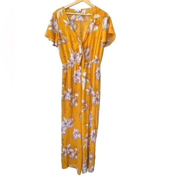 Superdown Floral Jumpsuit Size M Garden Party Bloomcore Wide Leg Spring Easter - Picture 4 of 10